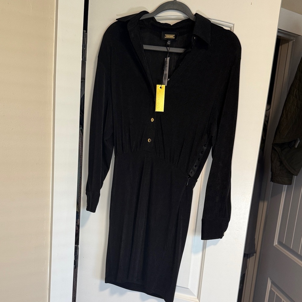 Alexia Admor Black Button-Up Dress NWT